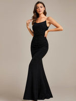 Kela sparkly low back ball dress in black Express NZ wide - Bay Bridal and Ball Gowns