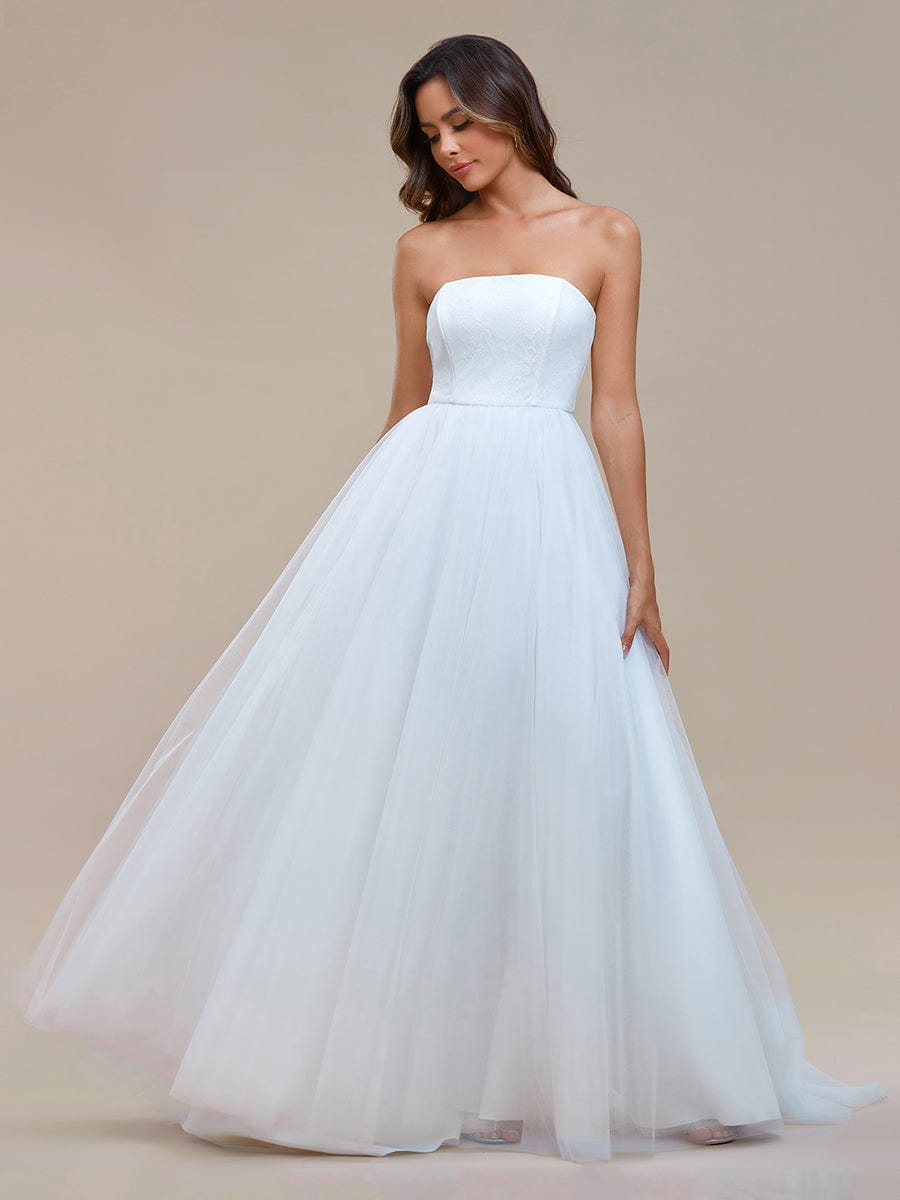 Kim strapless ivory wedding gown with lace up back Express NZ wide - Bay Bridal and Ball Gowns
