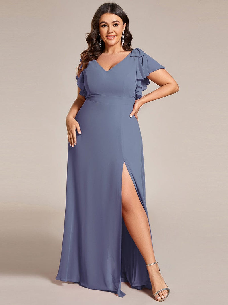 Kylee sleeved bridesmaid or evening gown in soft chiffon - Bay Bridal and Ball Gowns