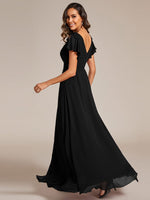 Kylee sleeved bridesmaid or evening gown in soft chiffon - Bay Bridal and Ball Gowns