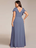 Kylee sleeved bridesmaid or evening gown in soft chiffon - Bay Bridal and Ball Gowns