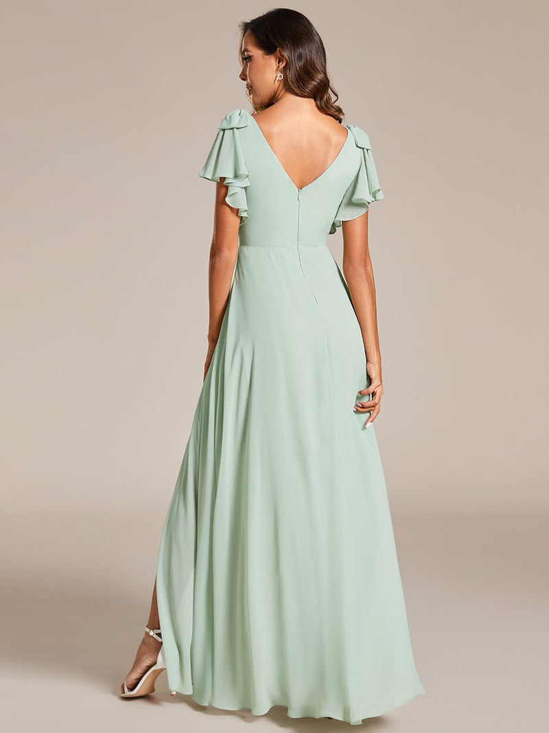 Kylee sleeved bridesmaid or evening gown in soft chiffon - Bay Bridal and Ball Gowns