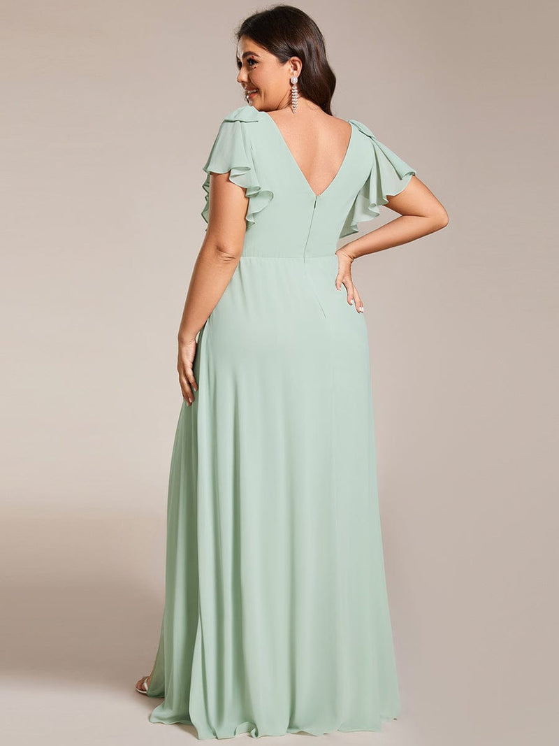 Kylee sleeved bridesmaid or evening gown in soft chiffon - Bay Bridal and Ball Gowns