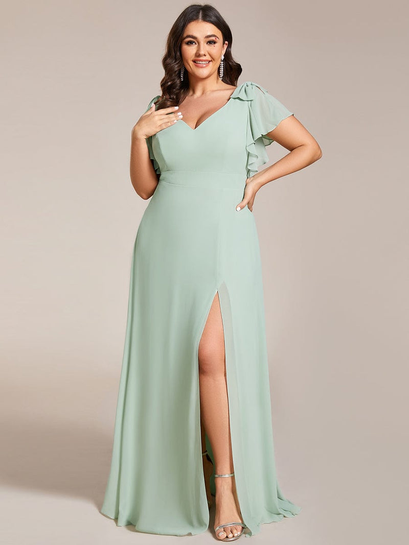 Kylee sleeved bridesmaid or evening gown in soft chiffon - Bay Bridal and Ball Gowns