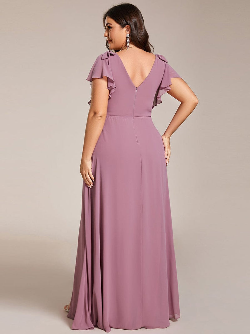 Kylee sleeved bridesmaid or evening gown in soft chiffon - Bay Bridal and Ball Gowns