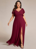 Kylee sleeved bridesmaid or evening gown in soft chiffon - Bay Bridal and Ball Gowns