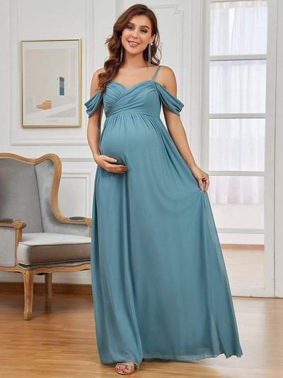 Lizzie favorite thin strap maternity bridesmaid dress - Bay Bridal and Ball Gowns