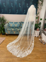 Lovers lavish lace trim bridal Veil in White - Bay Bridal and Ball Gowns