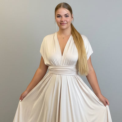 Luxe Custom Beige Infinity bridesmaid dress Infinity Beige