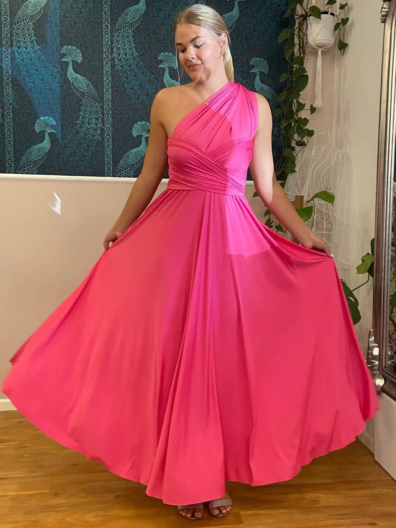fuchsia pink infinity dress Hot Pink convertible Infinity Bridesmaid Dress