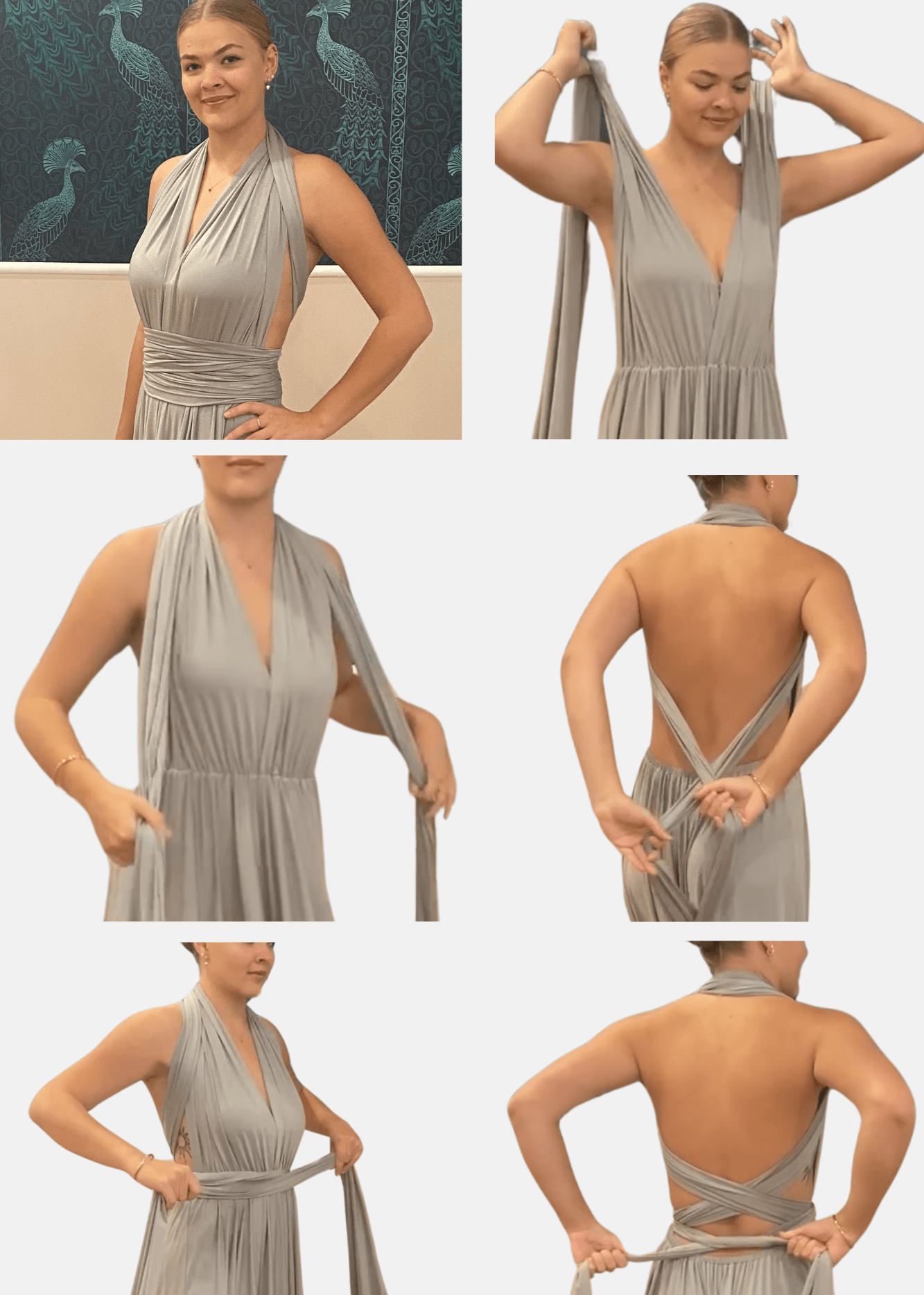 Luxe Custom Silver Infinity bridesmaid dress Infinity Silver