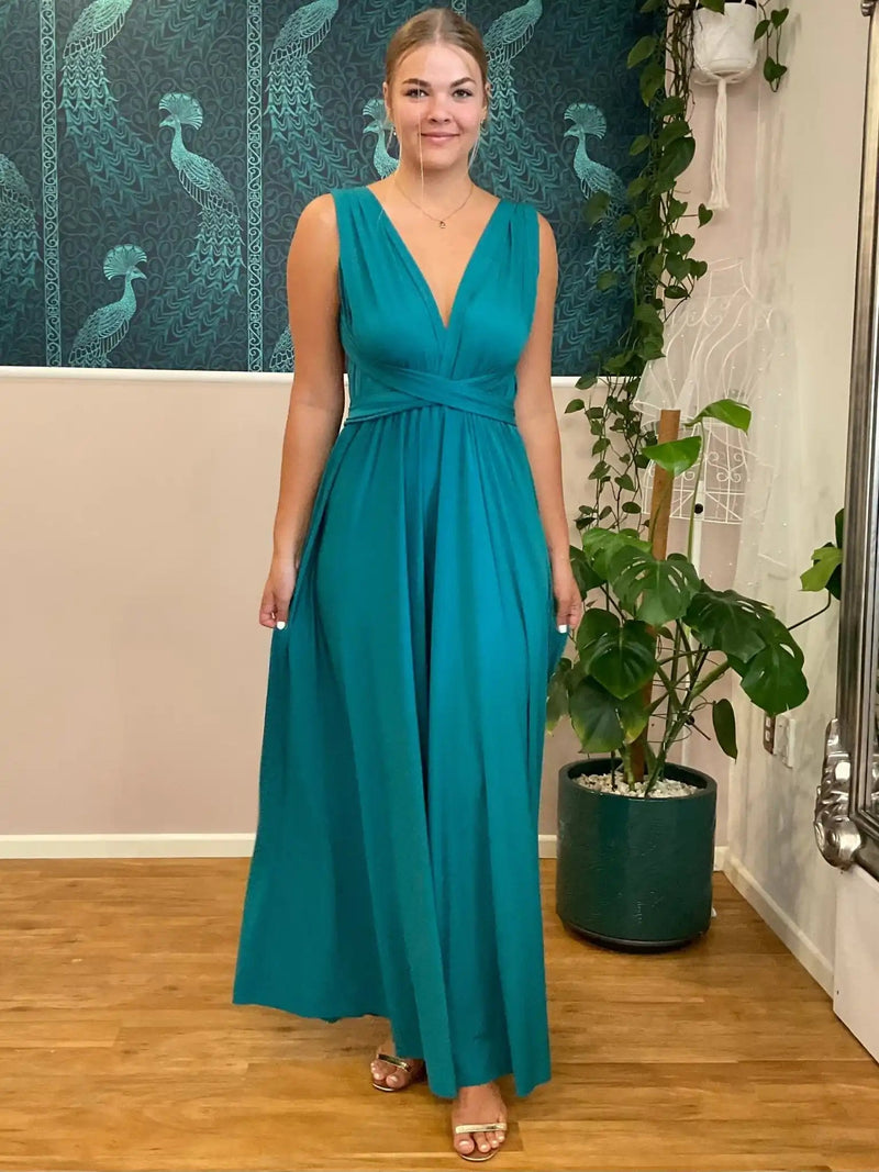 infinity dress teal green Made in USA Teal Green Infinity Dress Bridesmaid Multiway Convertible Dress Made in USA +36 Colors