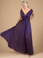 Luxe Grape Purple Convertible Infinity bridesmaid dress - Bay Bridal and Ball Gowns