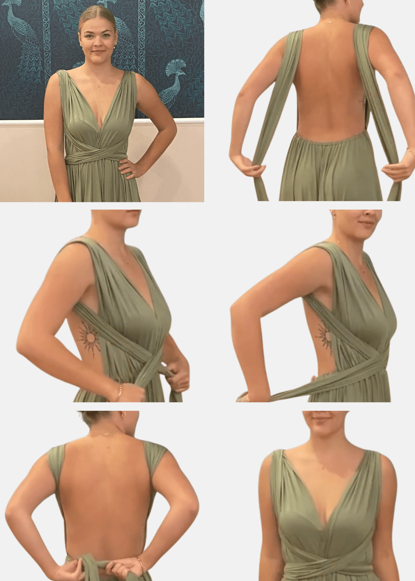 Luxe Multiway A - Line Infinity Dress in Olive with Split Infinity Olive