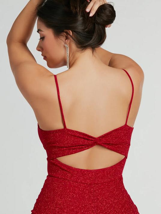 Maleah sparkling red ball dress with cutout back s6 Express NZ Wide - Bay Bridal and Ball Gowns