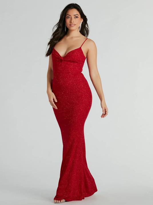 Maleah sparkling red ball dress with cutout back s6 Express NZ Wide - Bay Bridal and Ball Gowns