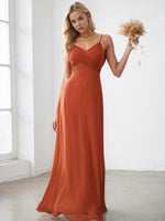 Malika cowl back bridesmaid dress in burnt orange Express NZ wide - Bay Bridal and Ball Gowns