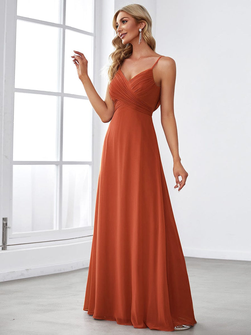Malika cowl back bridesmaid dress in burnt orange s8 Express NZ wide - Bay Bridal and Ball Gowns