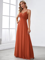 Malika cowl back bridesmaid dress in burnt orange s8 Express NZ wide - Bay Bridal and Ball Gowns