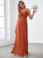 Malika cowl back bridesmaid dress in burnt orange s8 Express NZ wide - Bay Bridal and Ball Gowns