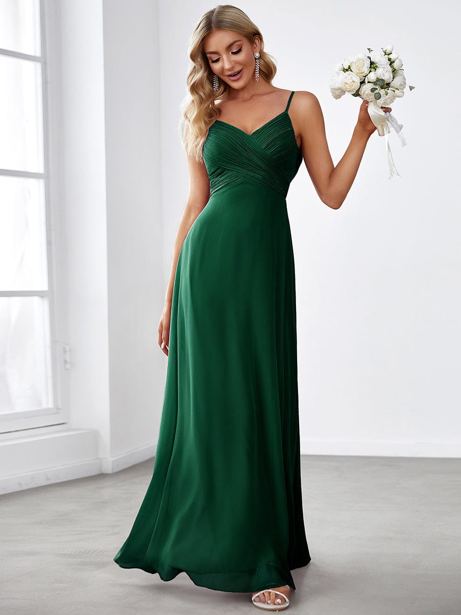 Malika Emerald Cowl Back Bridesmaid Dress Elegant Sophistication