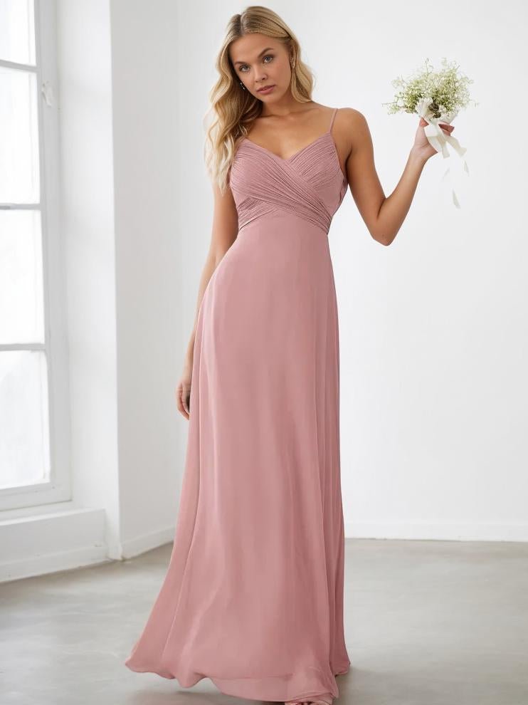 Malika dusty pink cowl back bridesmaid dress s12 Express NZ wide - Bay Bridal and Ball Gowns