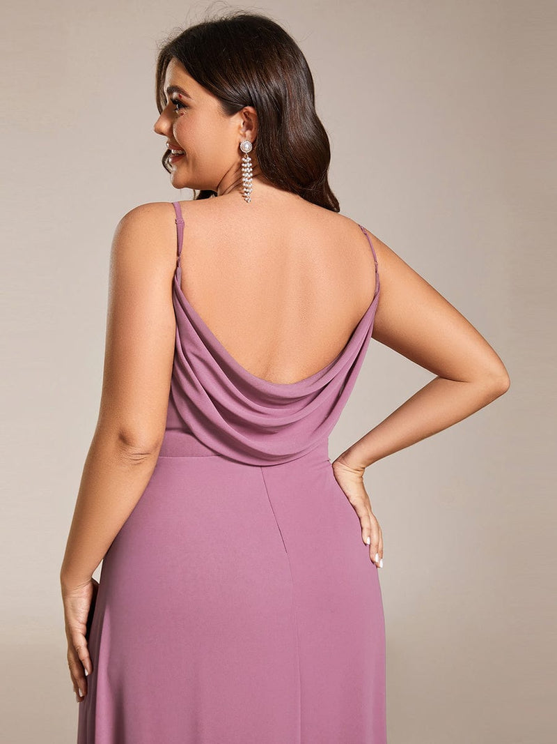 Malika elegant cross front cowl back bridesmaid dress - Bay Bridal and Ball Gowns