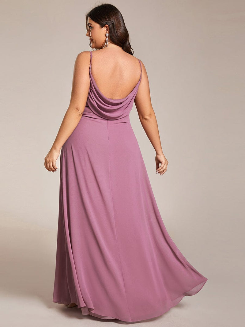 Malika elegant cross front cowl back bridesmaid dress - Bay Bridal and Ball Gowns