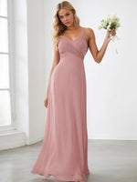 Malika elegant cross front cowl back bridesmaid dress - Bay Bridal and Ball Gowns