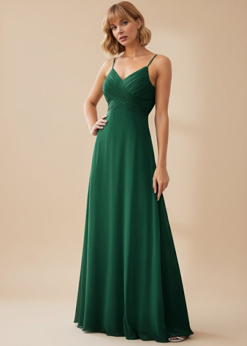 Malika elegant cross front cowl back bridesmaid dress - Bay Bridal and Ball Gowns