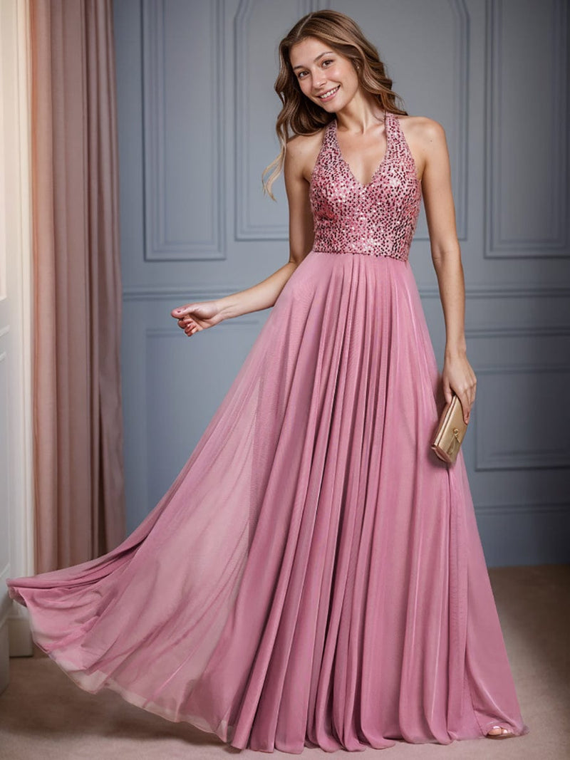 Marianna deep V-neck sequin and tulle ball dress - Bay Bridal and Ball Gowns