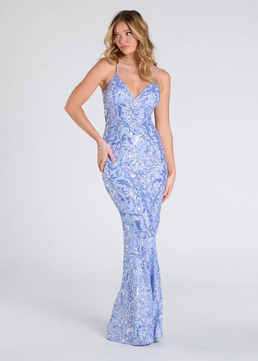 glitter dress nz Champagne Gold Luxury Sequin Tassels Mermaid Prom Dress With Leg Slit Champagne Gold / S / N4-6