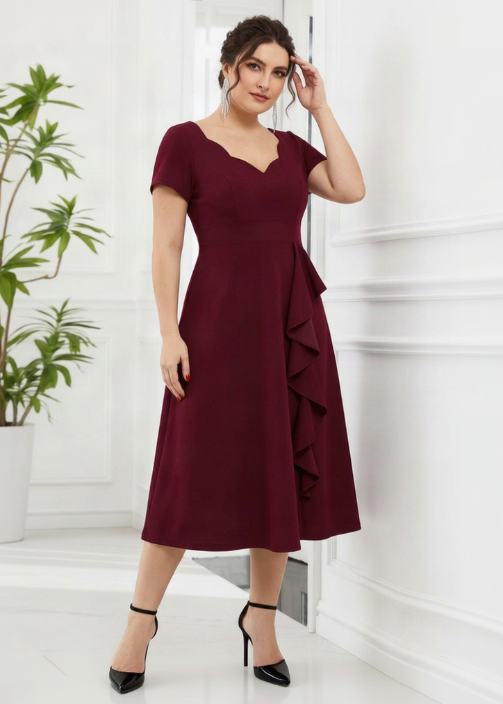 Miranda classic tea length wedding guest dress | Bay Bridal