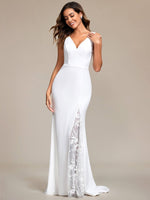 Nikayla V neck slim fit wedding gown in ivory Express NZ wide - Bay Bridal and Ball Gowns