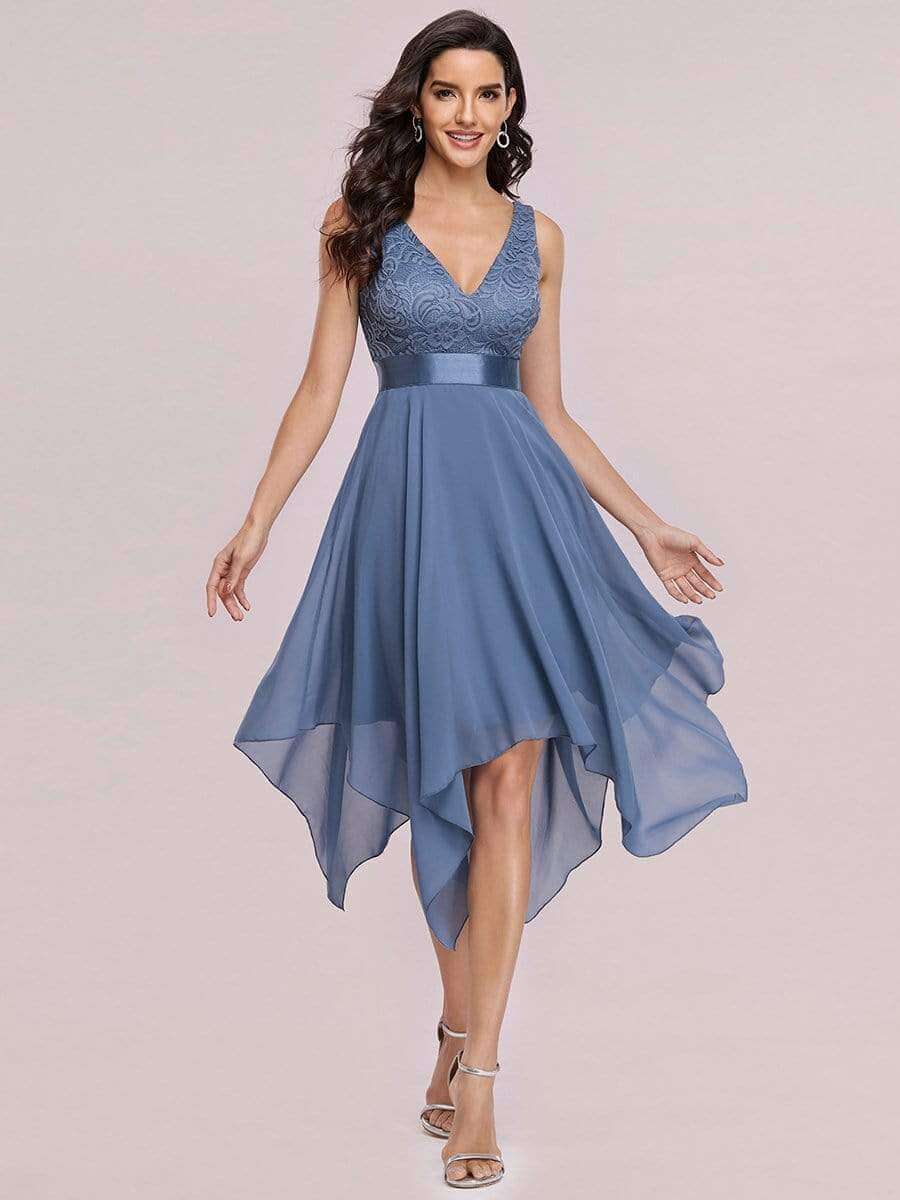 Pamela short pixie hem bridesmaid dress in lighter colors - Bay Bridal and Ball Gowns