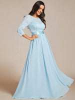 Pricilla lace and chiffon sleeved bridesmaid dress - Bay Bridal and Ball Gowns