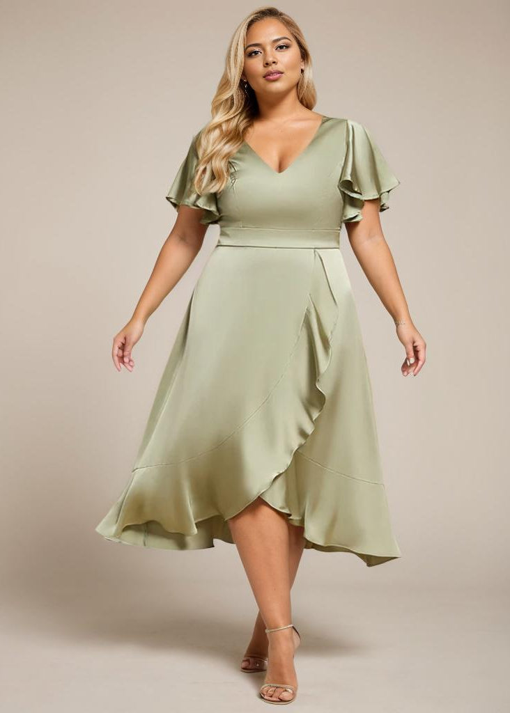 all about may green dress All About May Size 8 Green Polyester Sleeveless Cut Outs Back Zip Gown main image 1