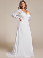 Robin lace and chiffon wedding dress in ivory - Bay Bridal and Ball Gowns