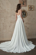 Roslyn ivory beaded lace and chiffon wedding gown s 12 - 14 Express NZ wide - Bay Bridal and Ball Gowns