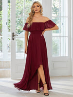 Ryley burgundy versatile off shoulder bridesmaid dress s8 Express NZ wide - Bay Bridal and Ball Gowns