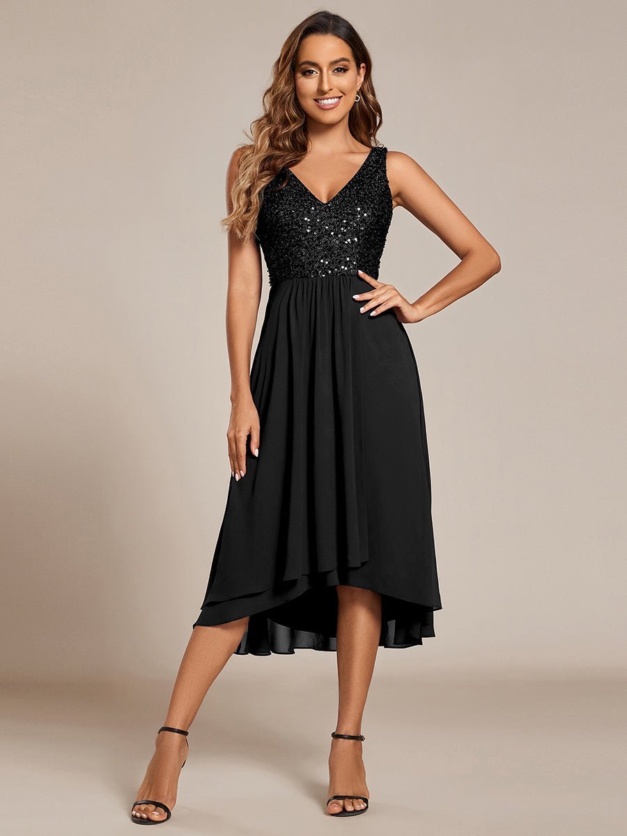 Samanda black sequin/chiffon evening dress Express NZ Wide - Bay Bridal and Ball Gowns