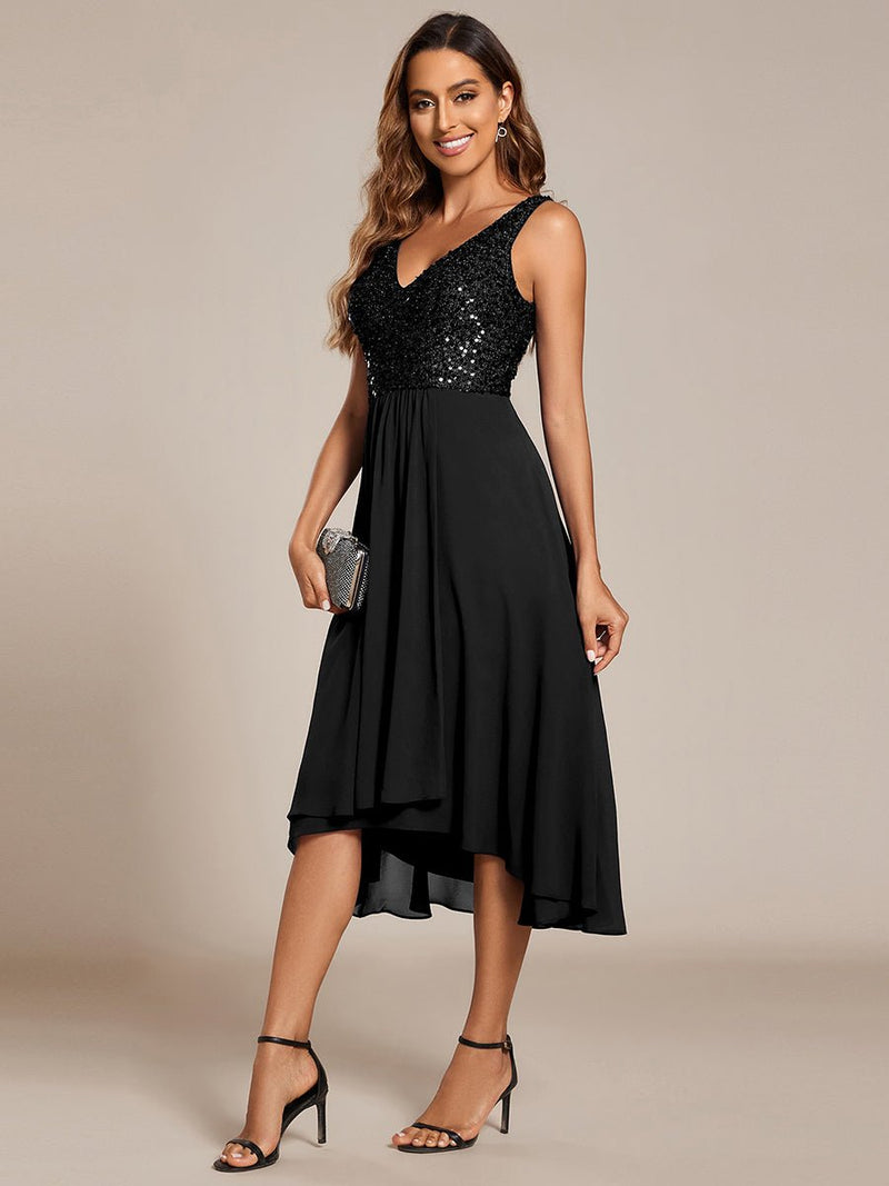 Samanda black sequin/chiffon evening dress Express NZ Wide - Bay Bridal and Ball Gowns