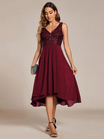 Samanda burgundy sequin chiffon evening dress Express NZ Wide - Bay Bridal and Ball Gowns