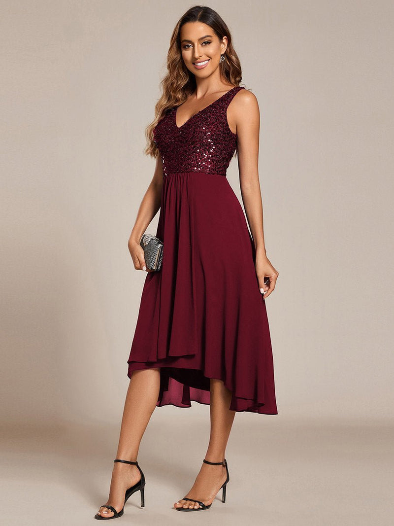 Samanda burgundy sequin chiffon evening dress Express NZ Wide - Bay Bridal and Ball Gowns