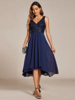 Samanda navy sequin chiffon evening dress Express NZ Wide - Bay Bridal and Ball Gowns