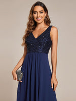 Samanda navy sequin chiffon evening dress Express NZ Wide - Bay Bridal and Ball Gowns