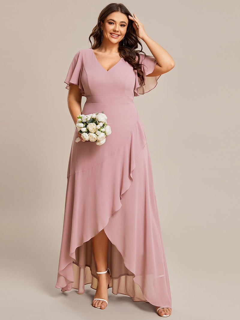 Sharana sleeved hi low bridesmaid dress in more colors - Bay Bridal and Ball Gowns