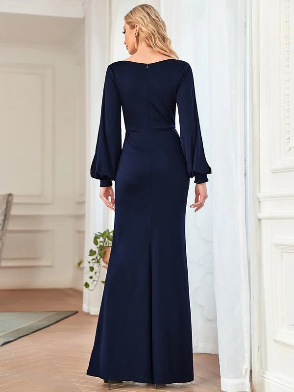Simone mother of the bride navy dress s8 Express NZ wide - Bay Bridal and Ball Gowns