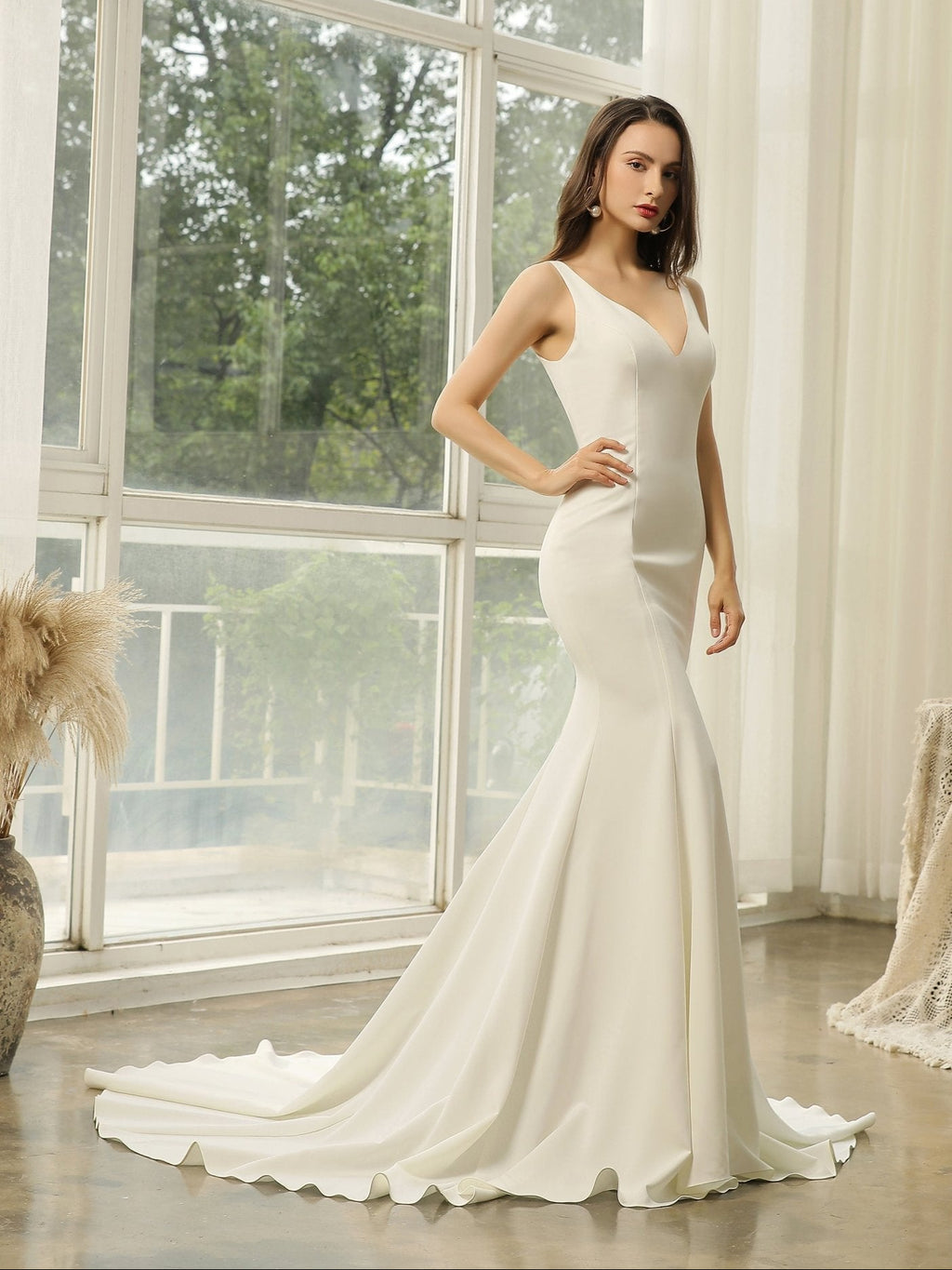 Starlet V - Neck Fit and Flare Ivory Wedding Dress Size 10 - 12 COMING SOON - Bay Bridal and Ball Gowns