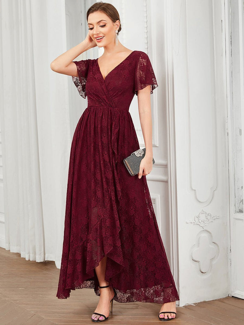 Steph burgundy lace mother of the groom dress s10 - 12 express NZ wide - Bay Bridal and Ball Gowns